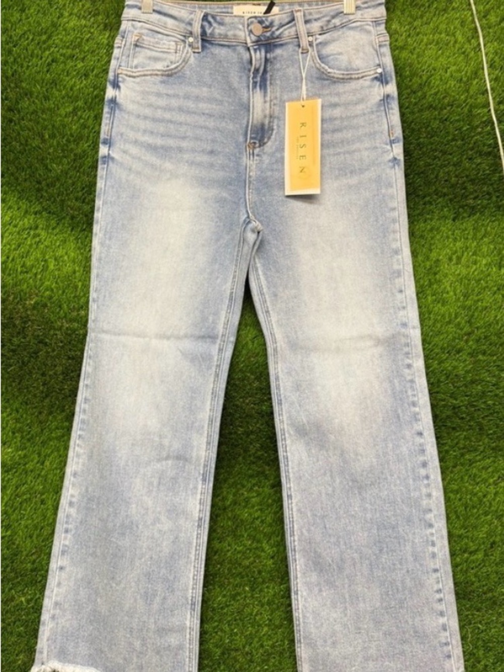 Risen Women's Light Blue Straight Leg Jeans